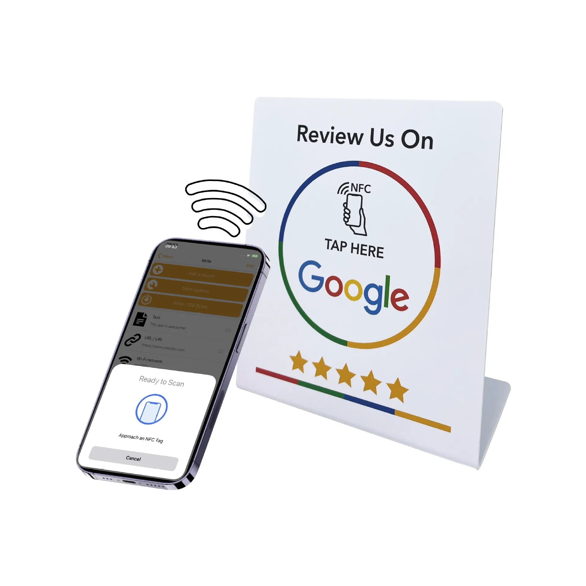 Social Media Sign NFC Plate-All-in-One QR Code Display