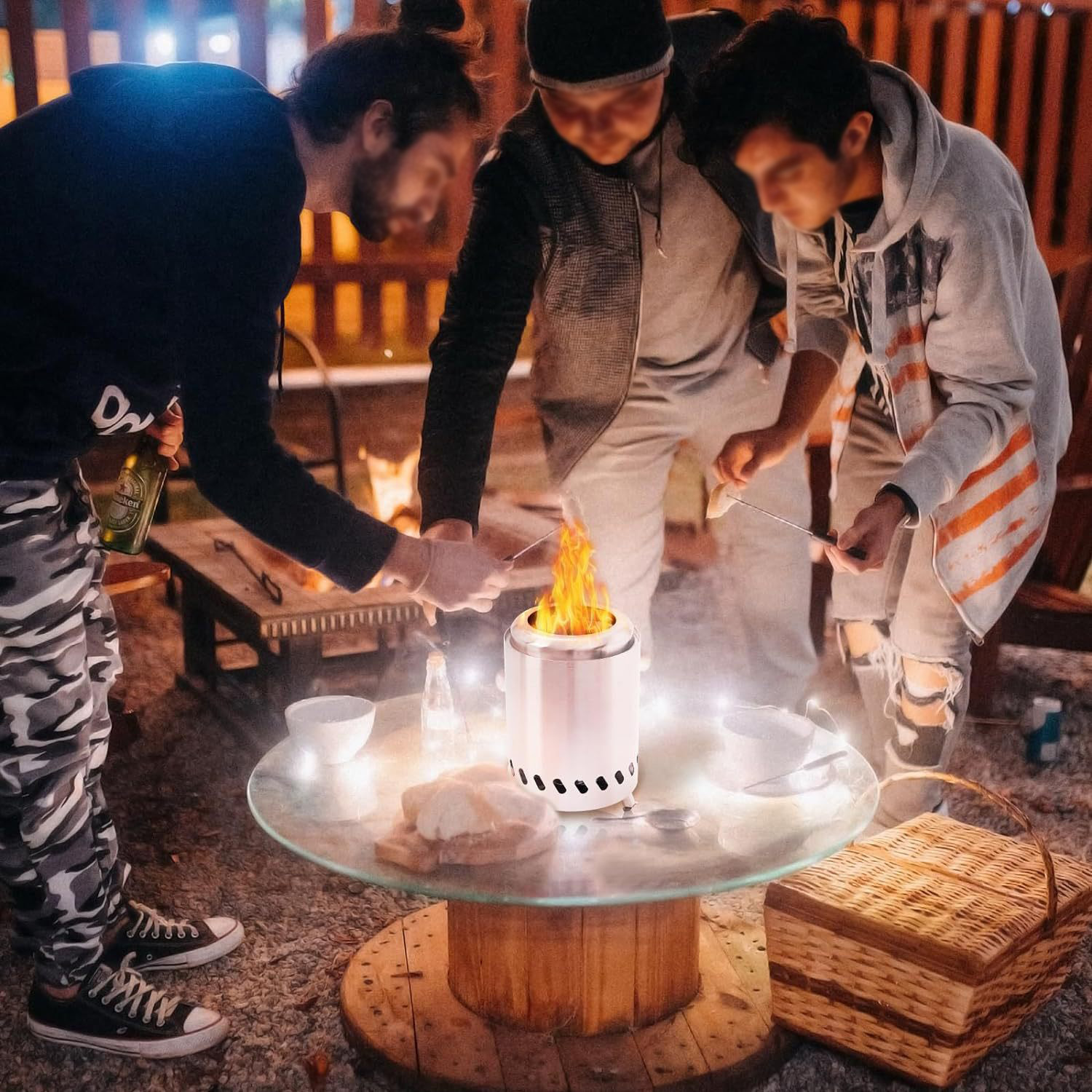 5.5″Smokeless Fire Pit,Portable Stove for Backyard& Camping