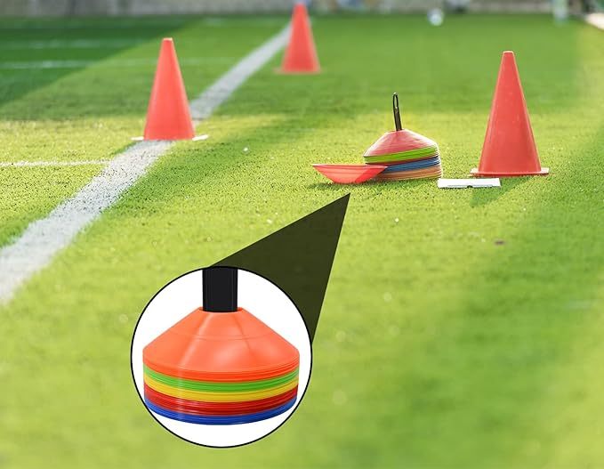 Soccer Cones with Carry Bag and Holder for Training,50 Pack