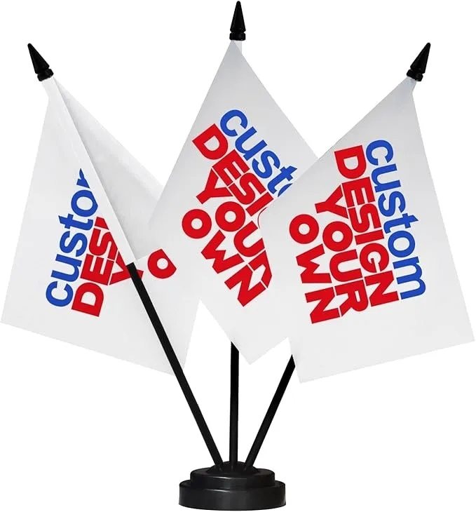 5x8" Custom Desktop Flag Set-Double Sided Mini Banner