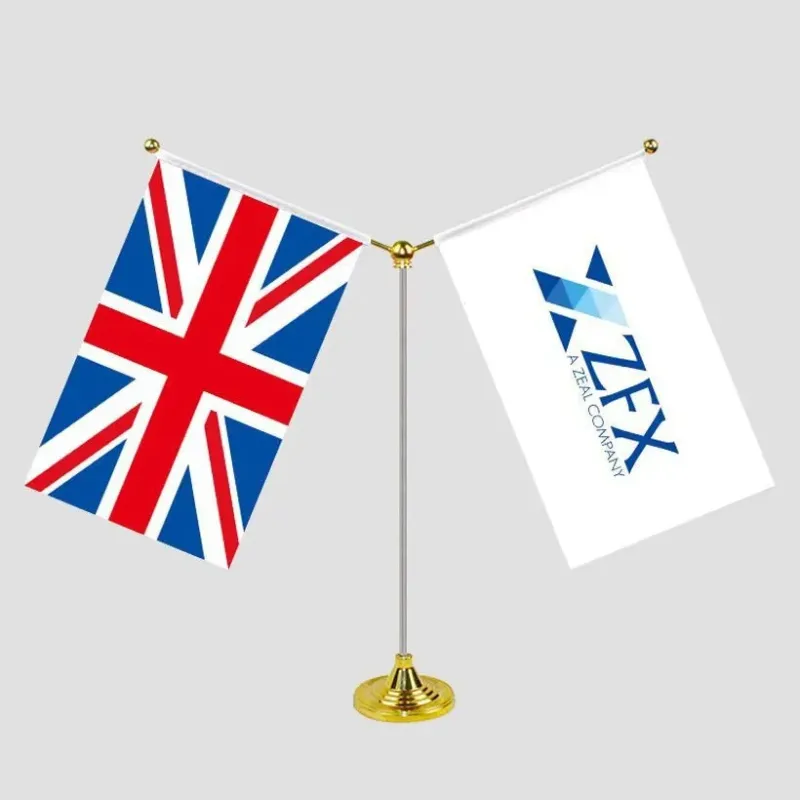 5x8" Custom Desktop Flag Set-Double Sided Mini Banner