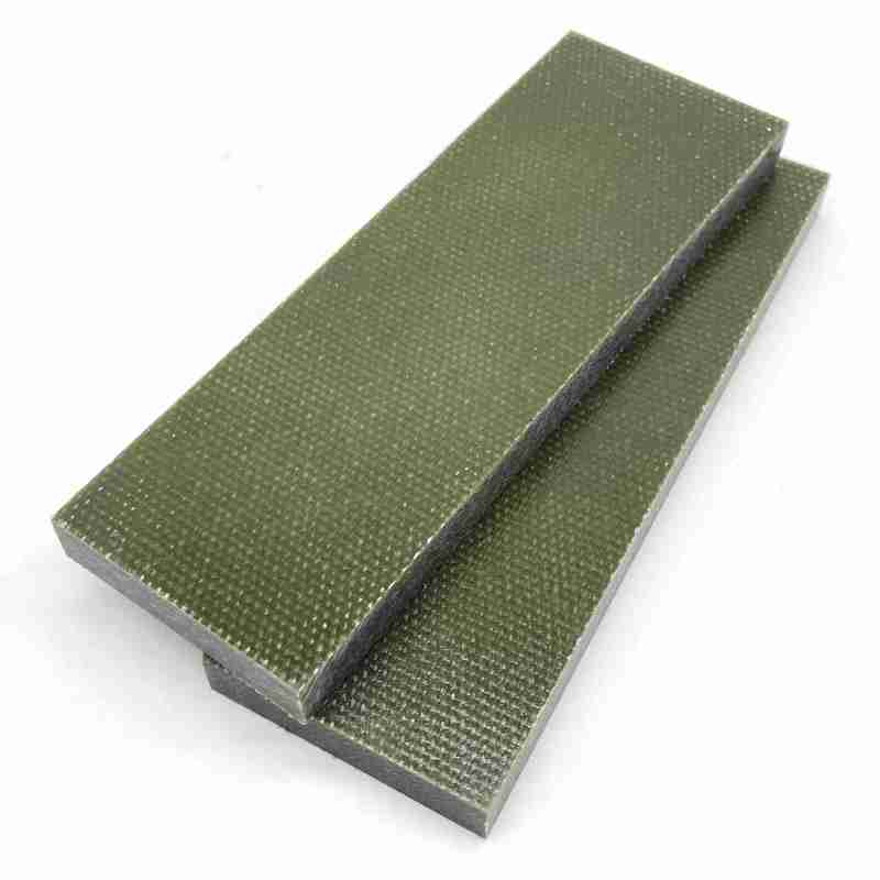 Coarse Weave Olive Green Canvas Micarta Scales/Sheets - Micarta Knife Handle Material