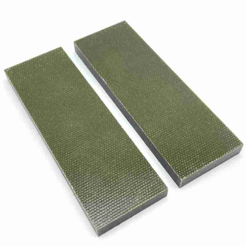 Coarse Weave Olive Green Canvas Micarta Scales/Sheets - Micarta Knife Handle Material
