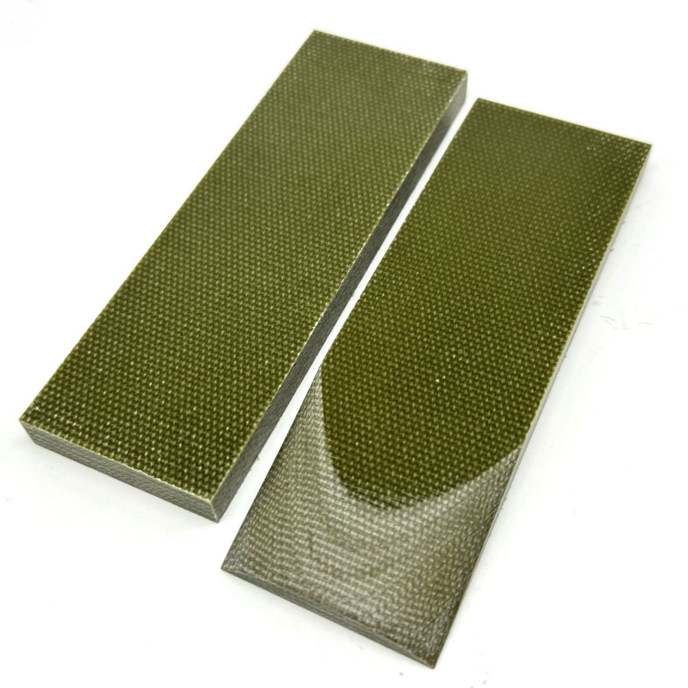 Coarse Weave OD Green Canvas Micarta Scales/Sheets - Micarta Knife Handle Material