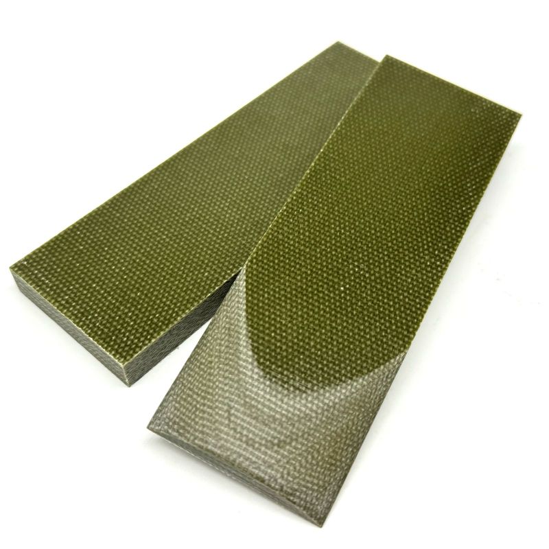Coarse Weave OD Green Canvas Micarta Scales/Sheets - Micarta Knife Handle Material