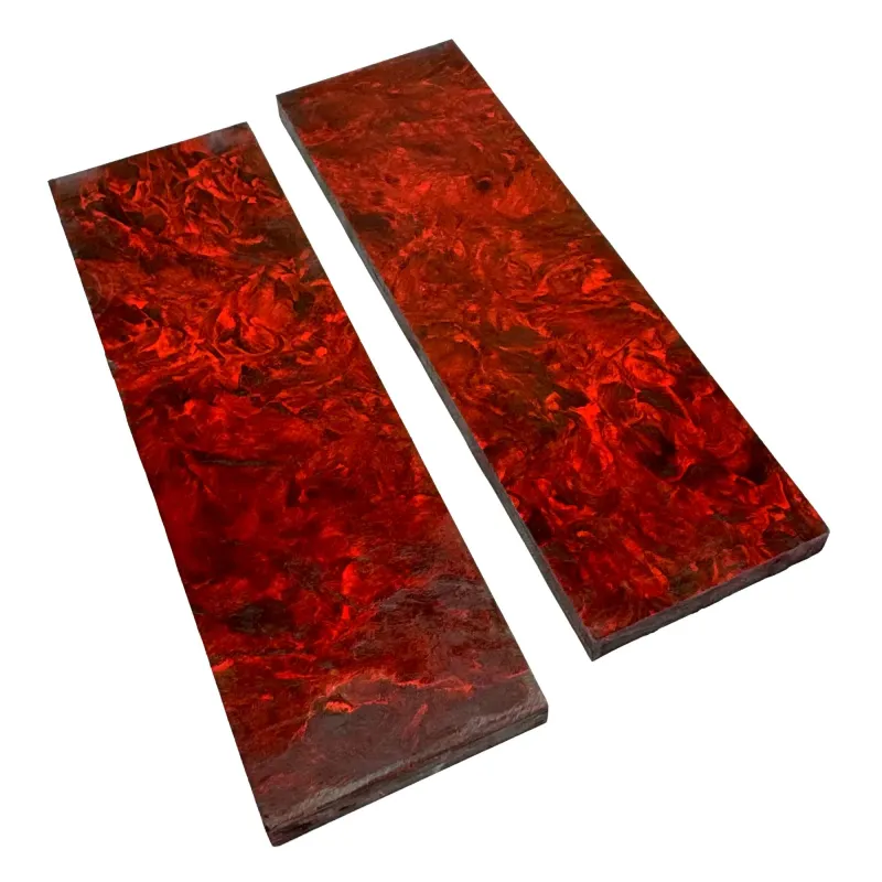 Red Marbled Carbon Fiber knife scales Knife Handle Material