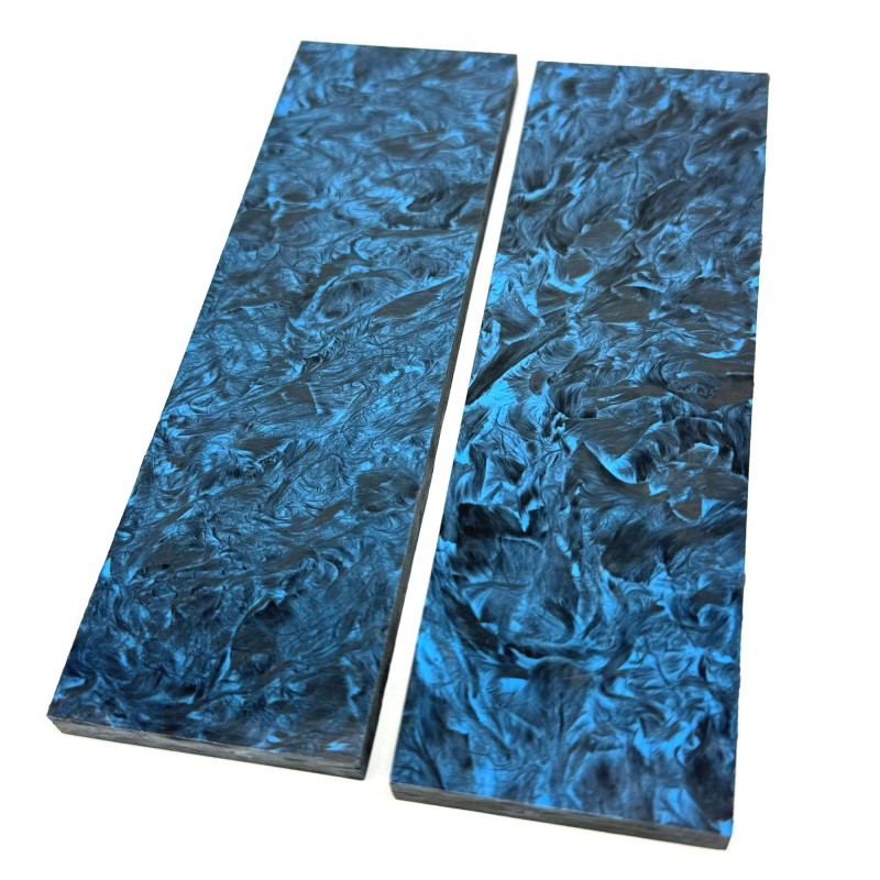Blue Marbled Carbon Fiber knife scales - Knife Handle Material