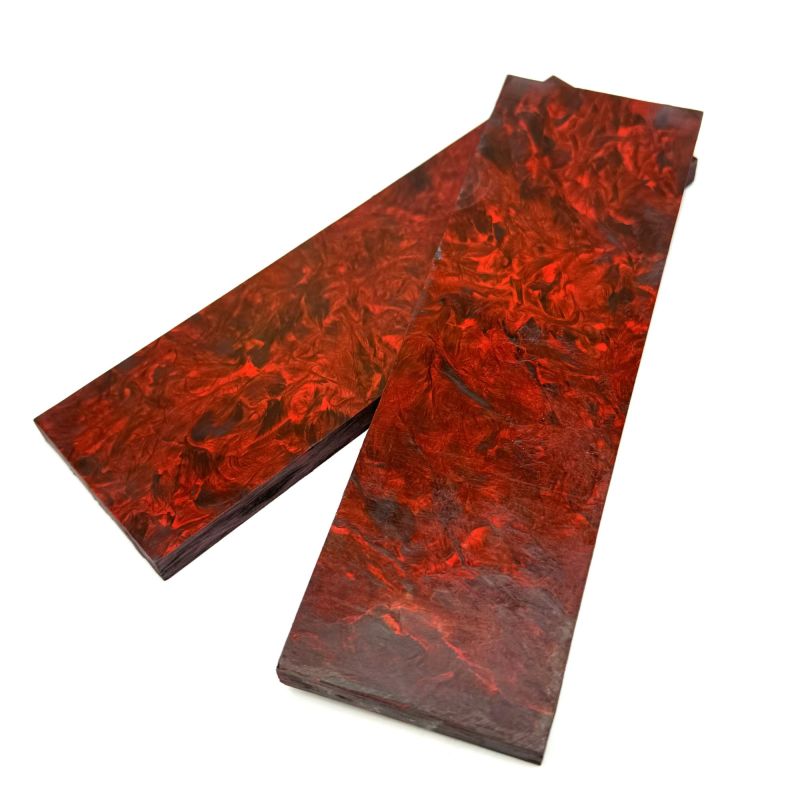 Red Marbled Carbon Fiber knife scales - Knife Handle Material