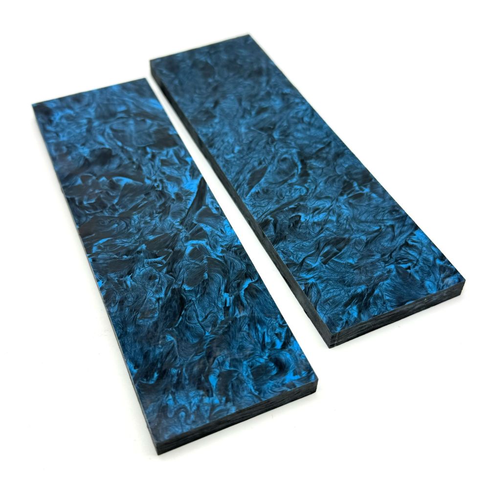 Blue Marbled Carbon Fiber knife scales - Knife Handle Material