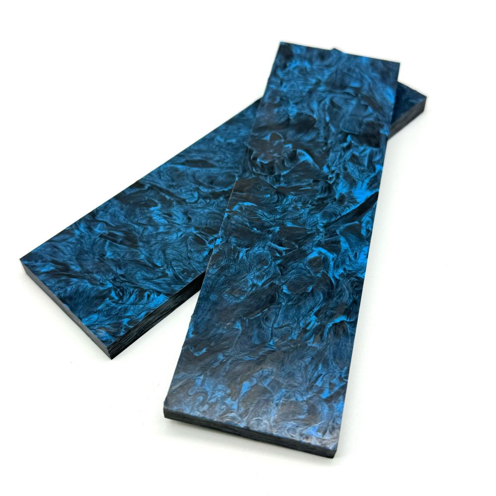 Blue Marbled Carbon Fiber knife scales - Knife Handle Material