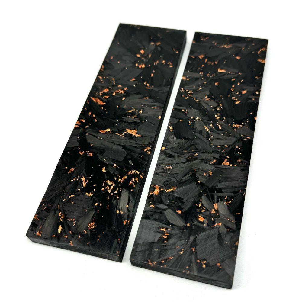 Rose Gold Shreded Carbon Fiber Scales