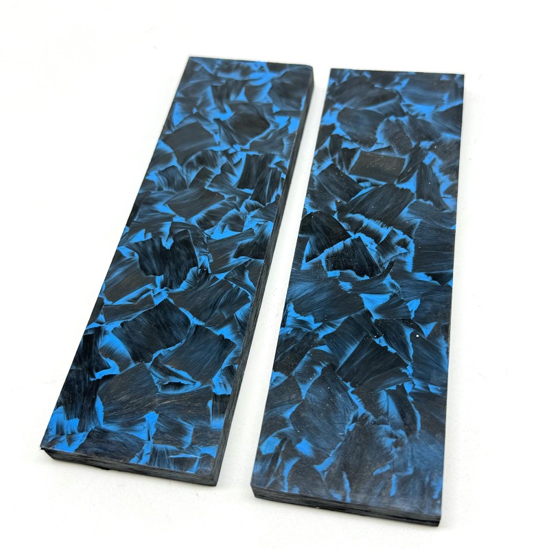 Blue Forged Carbon Fiber Sheets/Scales-Big Pattern - Knife Handle Material