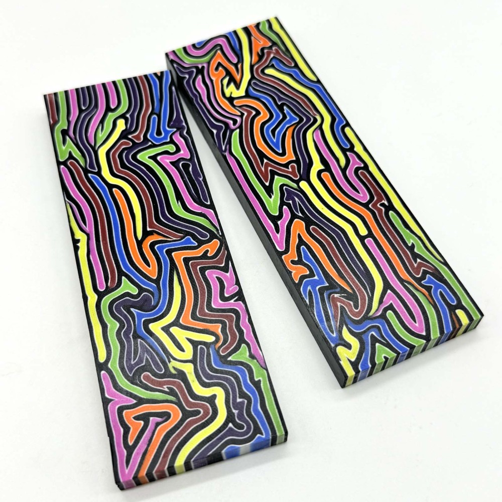 Arcade Pattern G10 Knife Scales - Rainbow color - Knife Handle Making Material