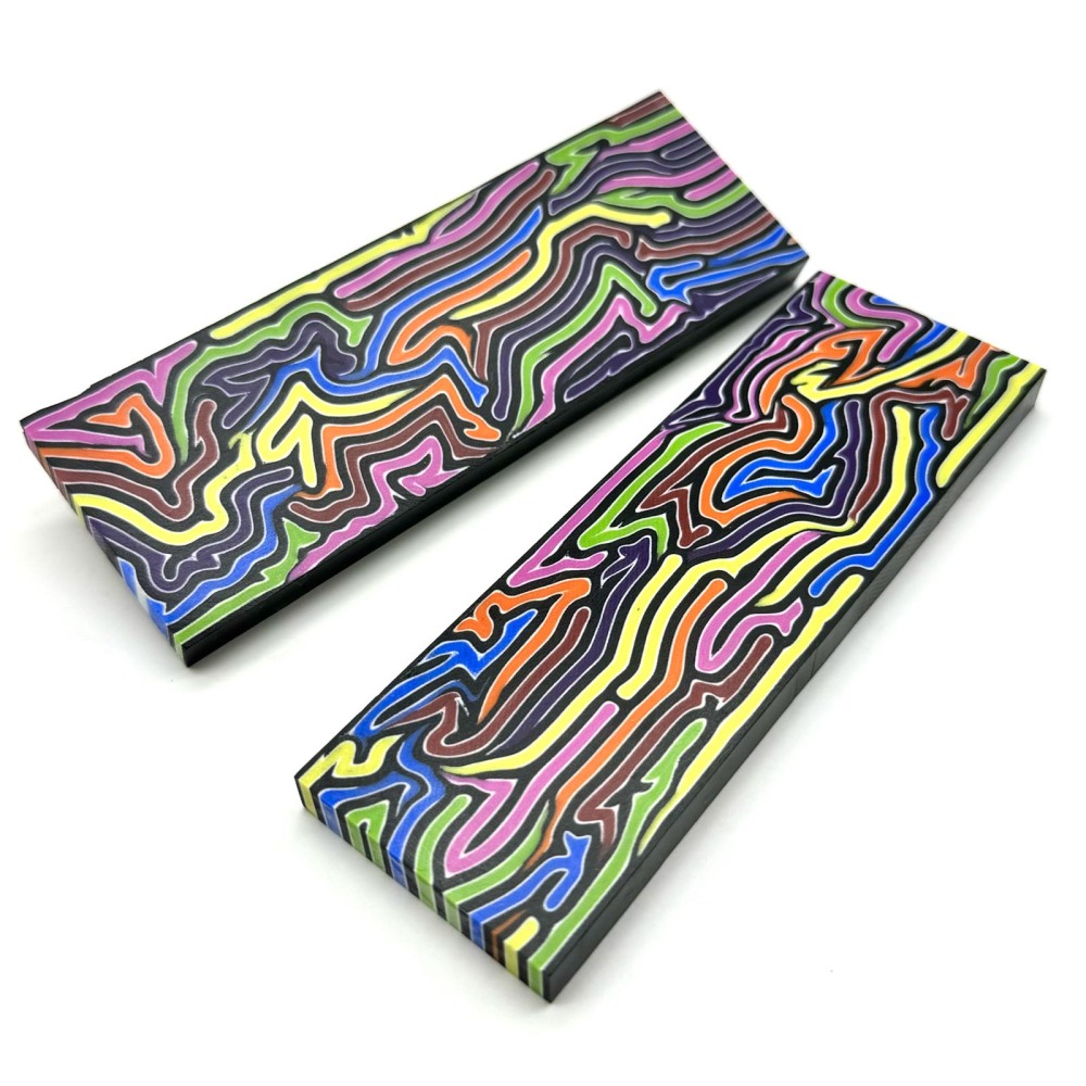 Arcade Pattern G10 Knife Scales - Rainbow color - Knife Handle Making Material