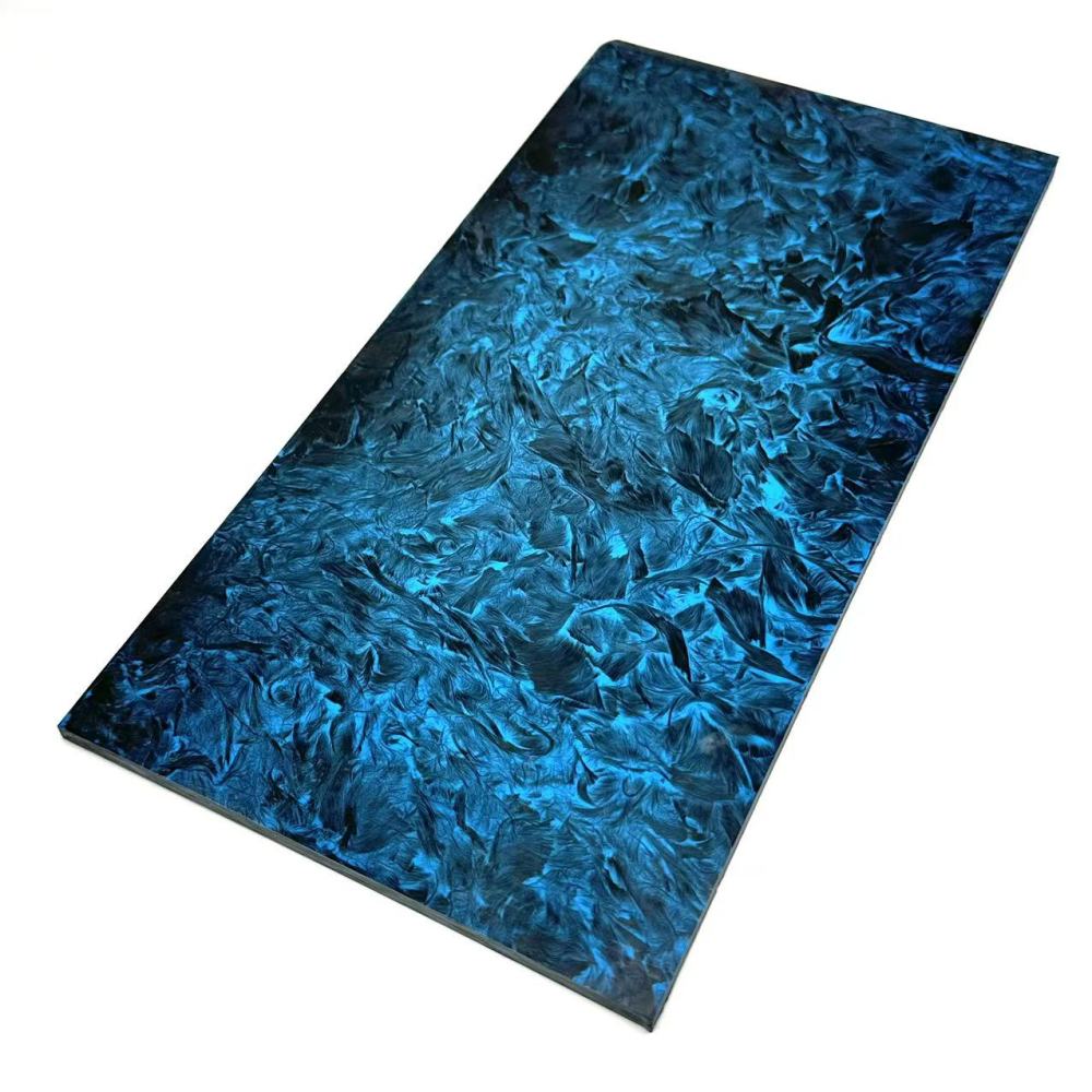 Blue Marbled Carbon Fiber knife scales - Knife Handle Material