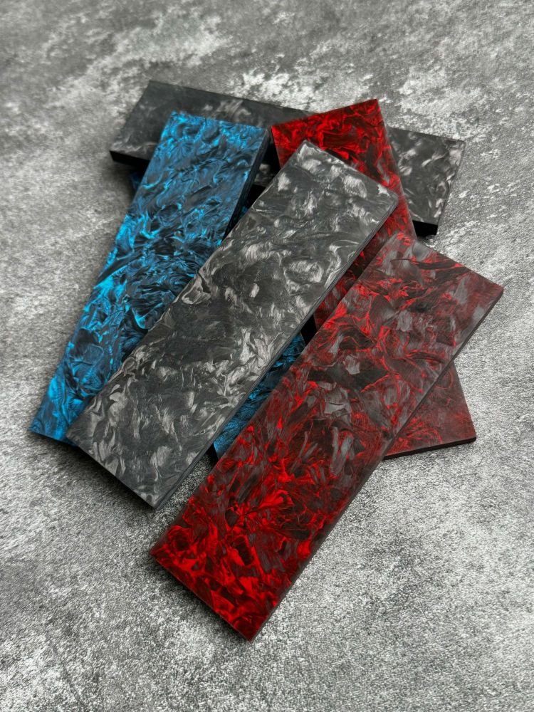 Blue Marbled Carbon Fiber knife scales - Knife Handle Material