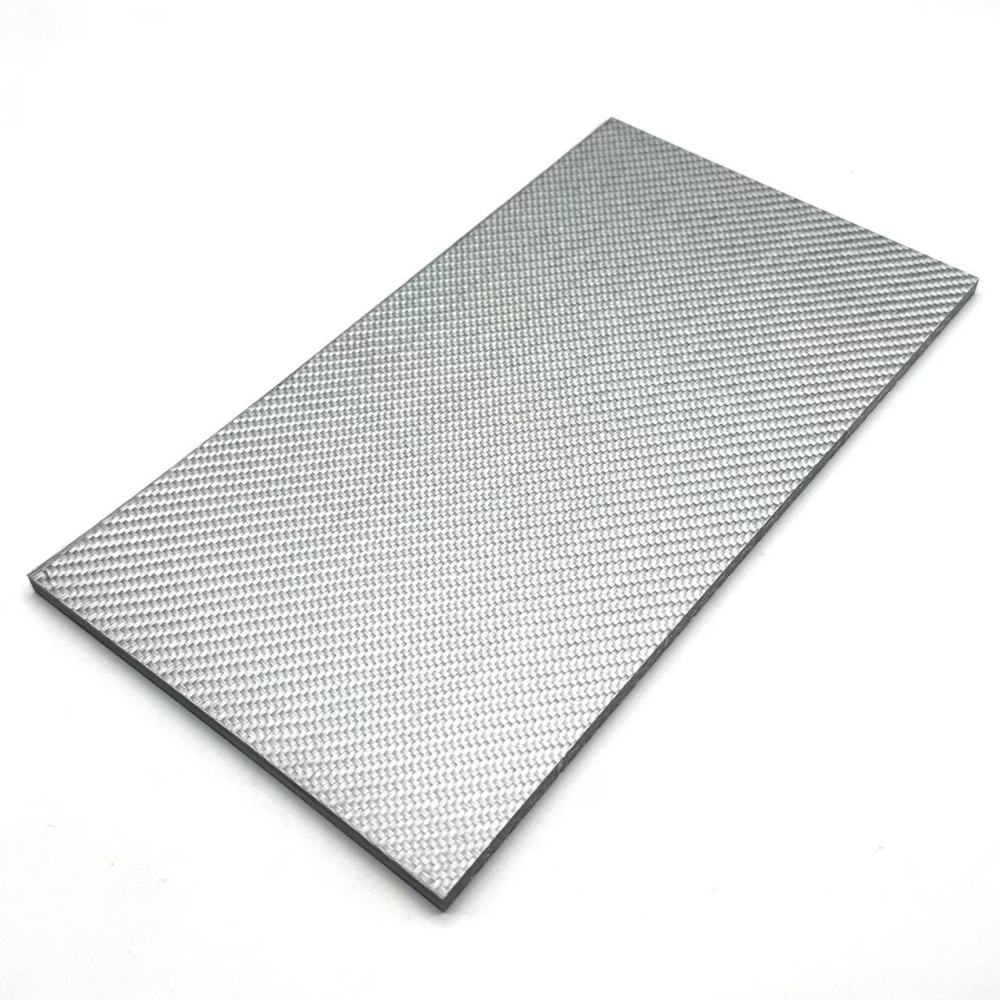 Silver Twill Carbon Fiber Knife Handle Material Full Woven Fiberglass