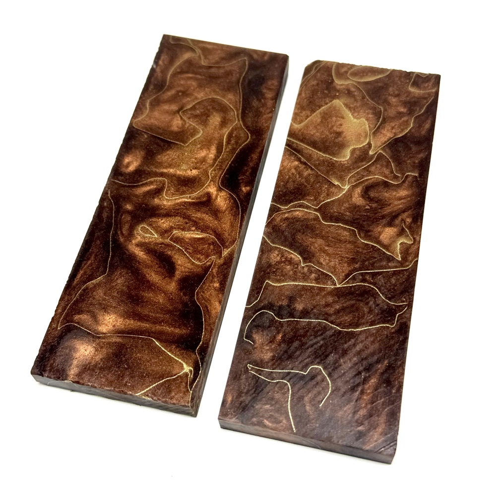 Copper Net infused Resin Scales - Brown