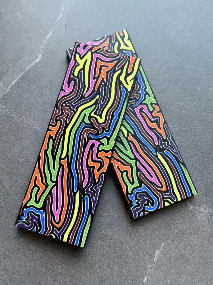 Arcade Pattern G10 Knife Scales - Rainbow color - Knife Handle Making Material