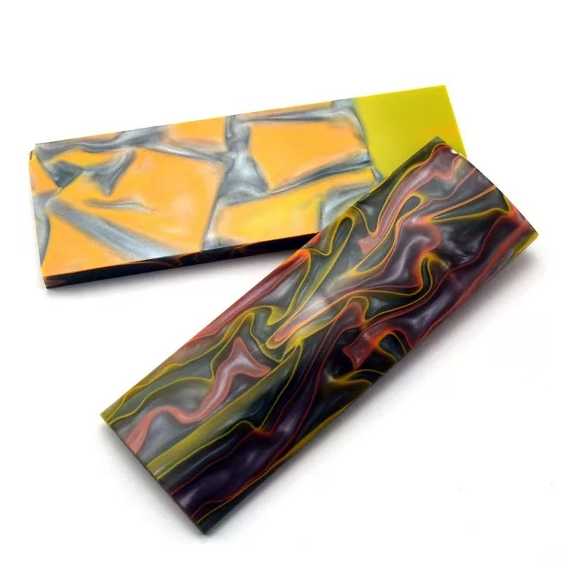 Acrylic Knife Scales - Orange/yellow
