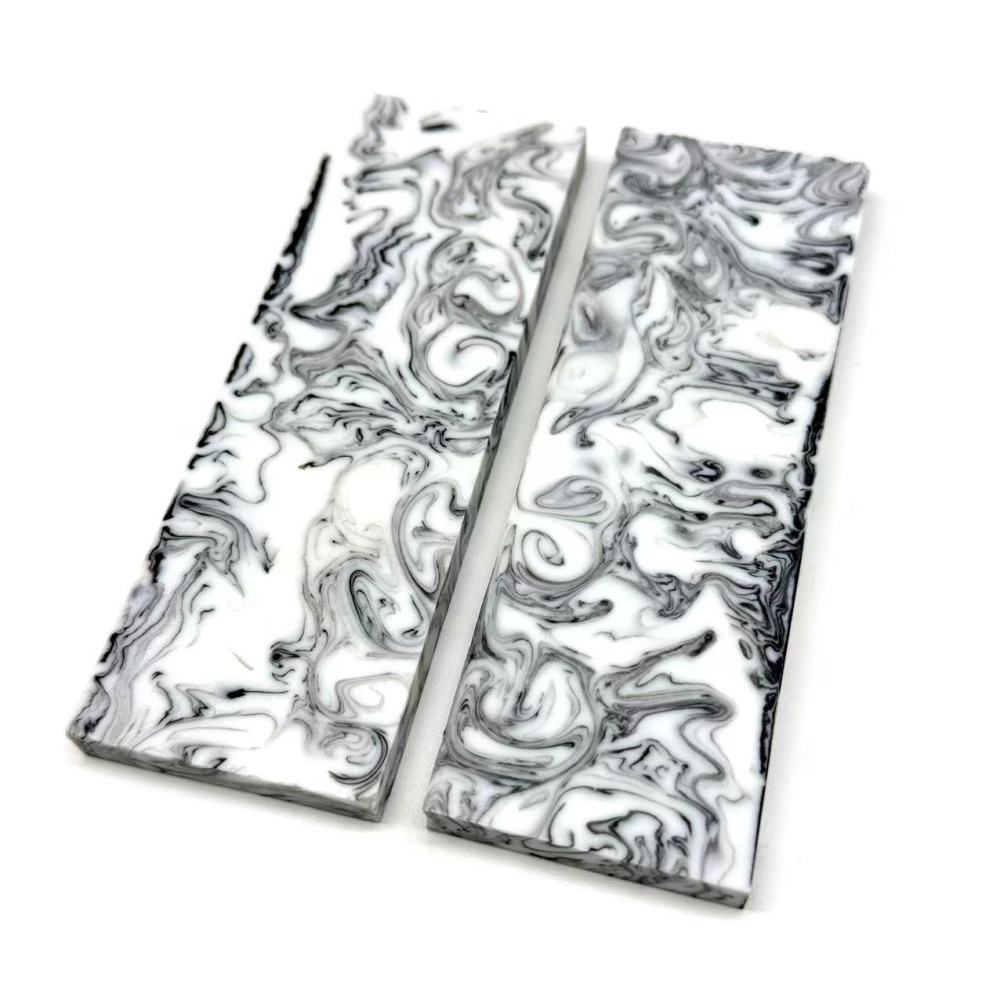 Resin Knife Scales - Black/White