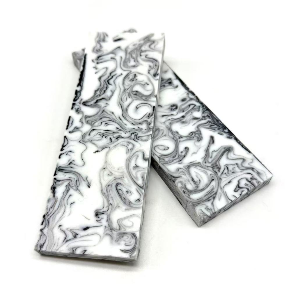 Resin Knife Scales - Black/White