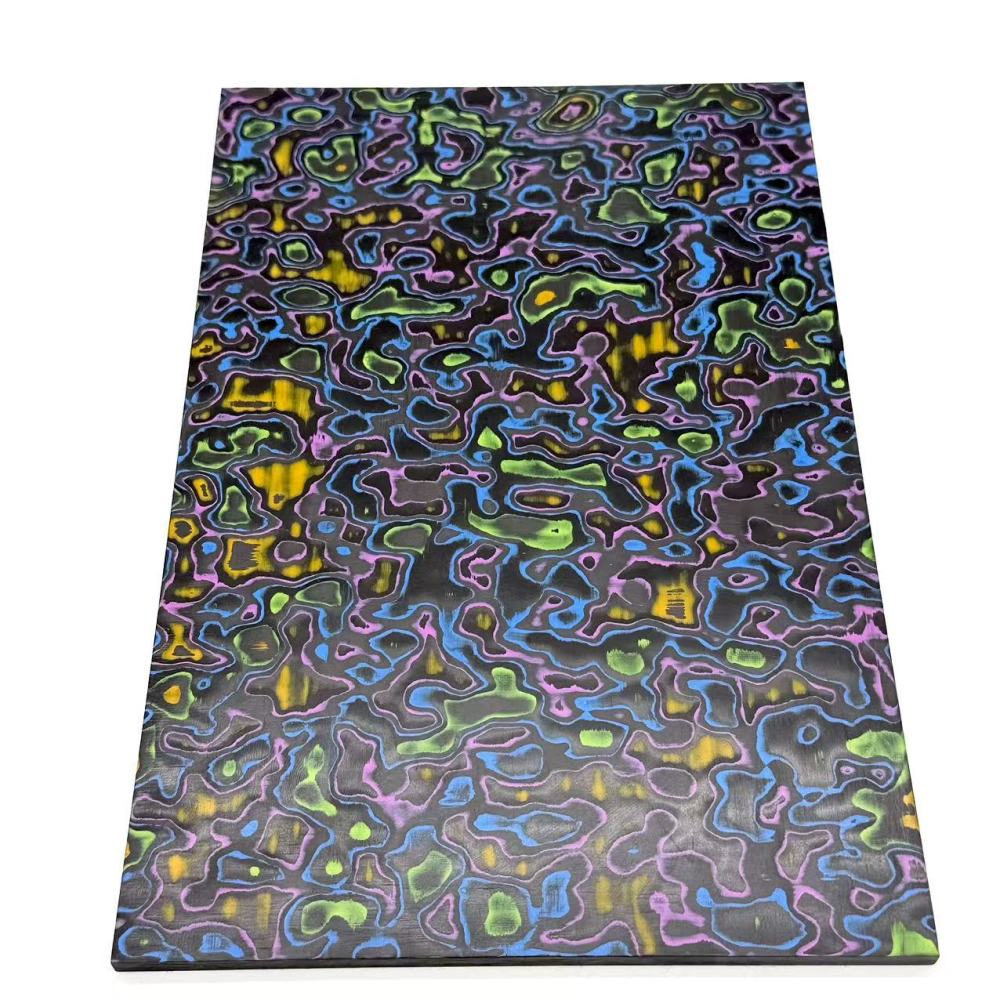 Colored Damascus Carbon Fiber