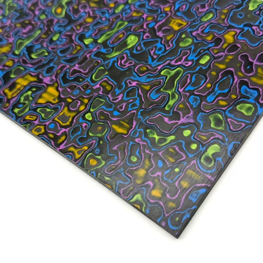 Colored Damascus Carbon Fiber