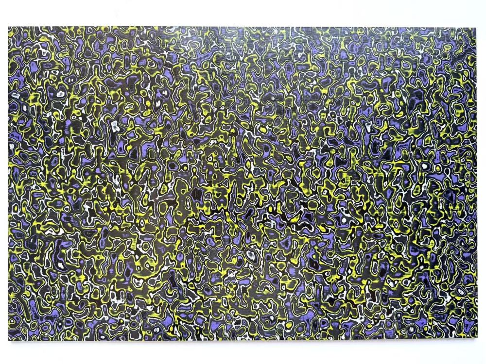 Colored Damascus Carbon Fiber - Yellow/White/Purple