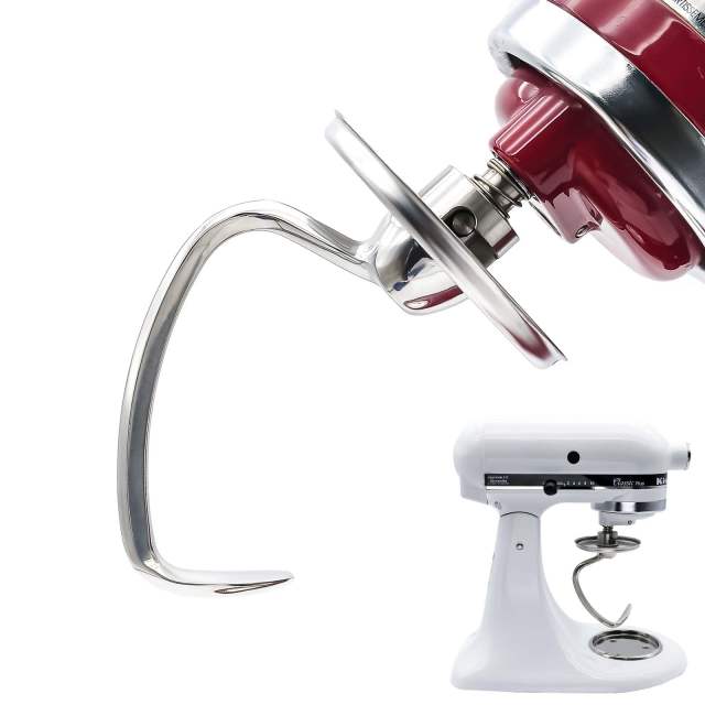 Stainless Steel Dough Hook Compatible with KitchenAid 4.5&5 Quart Tilt-Head Stand Mixer