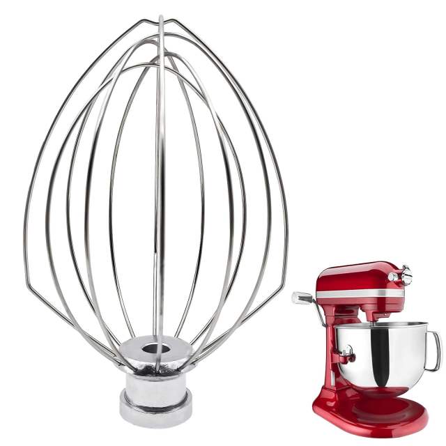 Stainless Steel 6-Wire Whip Attachment Compatible with KitchenAid 6 Quart Bowl-Lift Stand Mixer, Egg Heavy Cream Beater