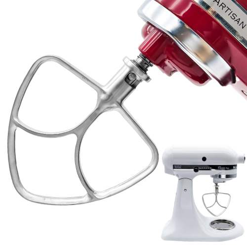 Stainless Steel Flat Beater Compatible with KitchenAid 4.5&5 Quart Tilt-Head Stand Mixers