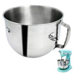 Stainless Steel Mixer Bowl Compatible with 7 Quart KitchenAid Bowl-Lift Stand Mixers