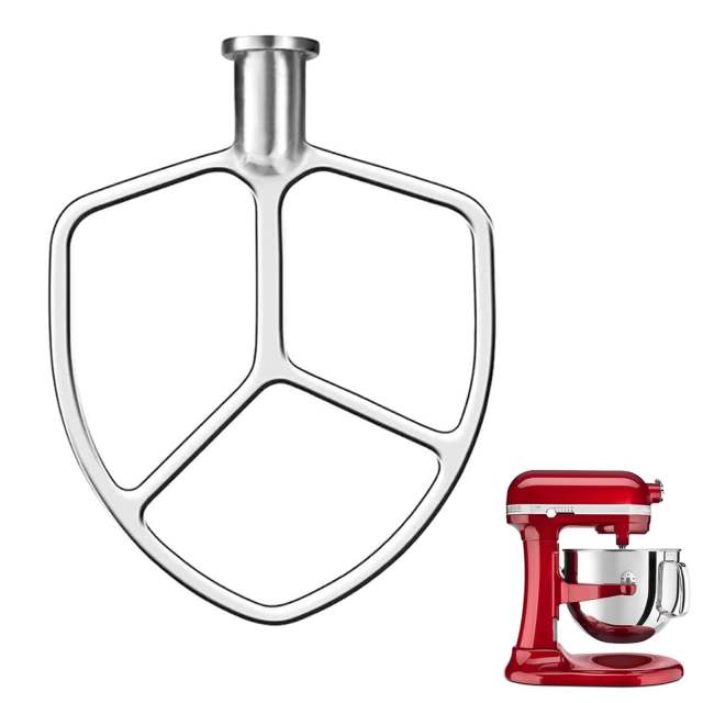 Stainless Steel Flat Beater Compatible with KitchenAid 6 Quart Bowl-Lift Stand Mixers