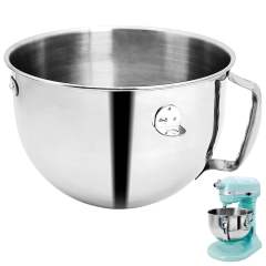Stainless Steel Mixer Bowl Compatible with 6 Quart Kitchenaid Bowl-Lift Stand Mixers