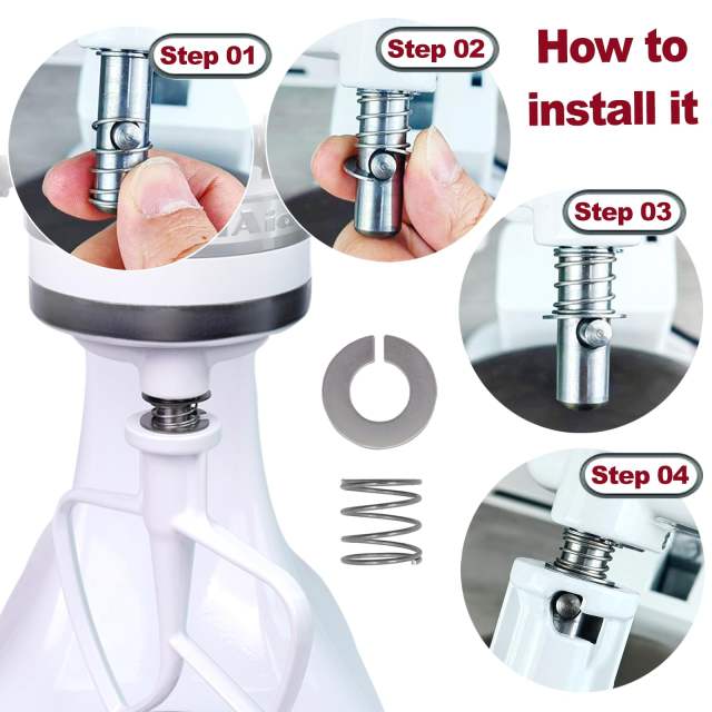 Stainless Steel Spring and Washer Fit Compatible with Kitchenaid Stand Mixer 3.5/4/5/6/7/8 Quart