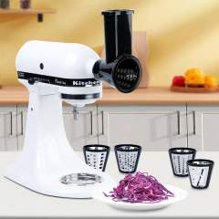 Slicer&Shredder Grater Attachment Compatible with KitchenAid Stand Mixer, 4 Blades, Cheese Grater Attachment