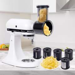 Slicer & Shredder Grater Attachment Compatible with KitchenAid Stand Mixer, 5 Blades Cheese Grater Attachment