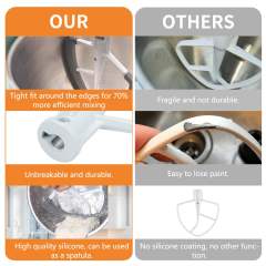 Flex Edge Beater for KitchenAid 6 Quart Bowl-Lift Stand Mixer with 2 Silicone Cookware, Flat Beater Paddle Compatible with Kitchenaid Mixer Accessories