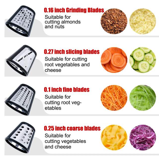 Slicer&Shredder Grater Attachment Compatible with KitchenAid Stand Mixer, 4 Blades, Cheese Grater Attachment