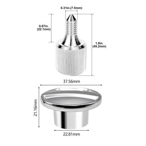 Hub Attachment Cap & Stainless Steel Fixing Attachment Screw Compatible with KitchenAid 4.5 & 5 Quart Tilt-Head Stand Mixer