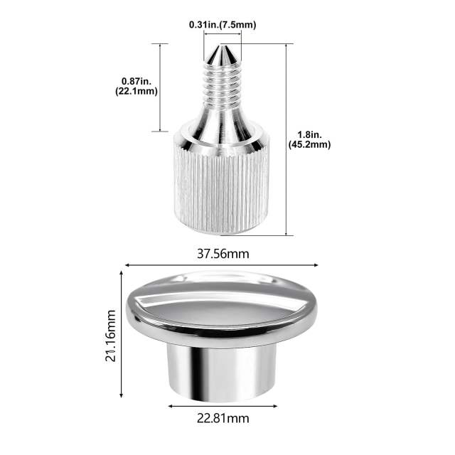 Hub Attachment Cap & Stainless Steel Fixing Attachment Screw Compatible with KitchenAid 4.5 & 5 Quart Tilt-Head Stand Mixer
