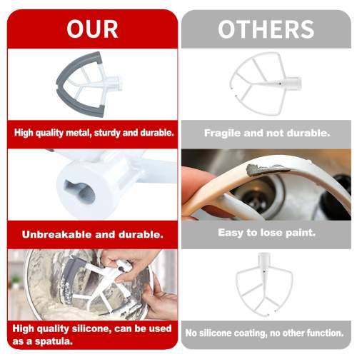 Flex Edge Beater Compatible with KitchenAid 4.5&5 Quart Tilt-Head Stand Mixers