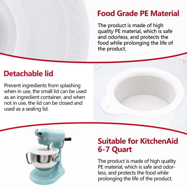 Mixers Bowl Covers Compatible with KitchenAid 6&7 Quart Bowl-Lift Stand Mixer