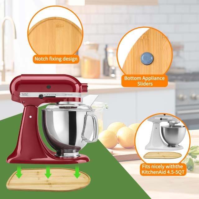 Bamboo Mixer Slider Compatible with KitchenAid 4.5/5 Quart Tilt-Head Stand Mixer