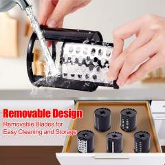 Slicer & Shredder Grater Attachment Compatible with KitchenAid Stand Mixer, 5 Blades Cheese Grater Attachment