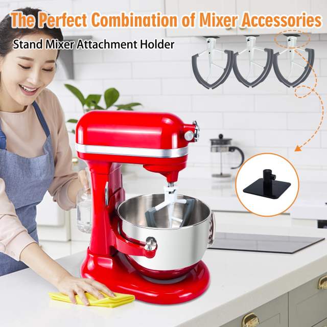 Stand Mixer Attachment Holders Compatible with Kitchenaid Mixer Accessories (Black)