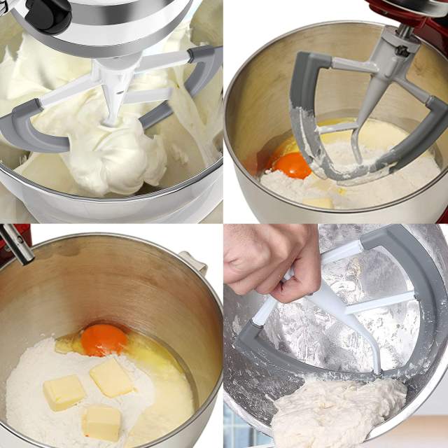 Flex Edge Beater for KitchenAid 6 Quart Bowl-Lift Stand Mixer with 2 Silicone Cookware, Flat Beater Paddle Compatible with Kitchenaid Mixer Accessories