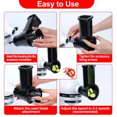 Slicer&Shredder Grater Attachment Compatible with KitchenAid Stand Mixer, 4 Blades, Cheese Grater Attachment