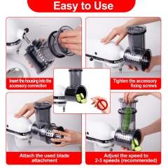 Slicer & Shredder Grater Attachment Compatible with KitchenAid Stand Mixer, 5 Blades Cheese Grater Attachment